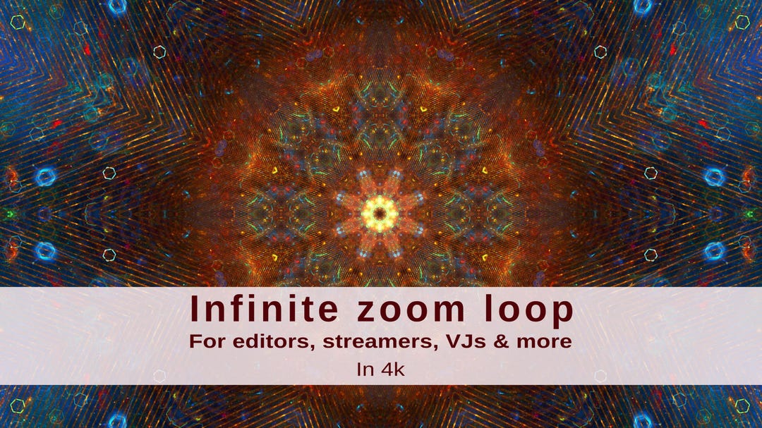 Infinite Zoom in Kaleidoscope Video Loop, Motion Looping Background ...