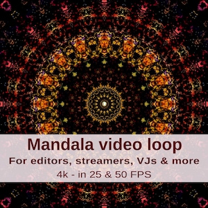 Abstract animated background video mandala, Beautiful loopable video UHD, Looping Moving motion background kaleidoscope, 4k mp4 25 & 50 fps