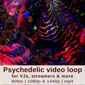 Psychedelic animated background stream, Live VJ loop footage HD, Hq Vj visuals, Looping video BG animation, Twitch backdrop 1080p, 16:9 mp4