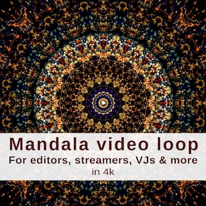 Looping video backdrop 4k, Slow Mandala digital stream background mp4, Nice animated BG Twitch & YouTube, Abstract Computer live wallpaper