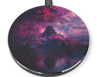 Japanese Cherry Blossum Castle Wireless Charger