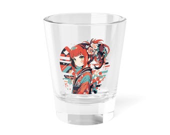 Anime Kimono Girl Shot Glass, 1.5oz