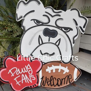 Bulldog Football Doorhanger- Dawg Fans Welcome