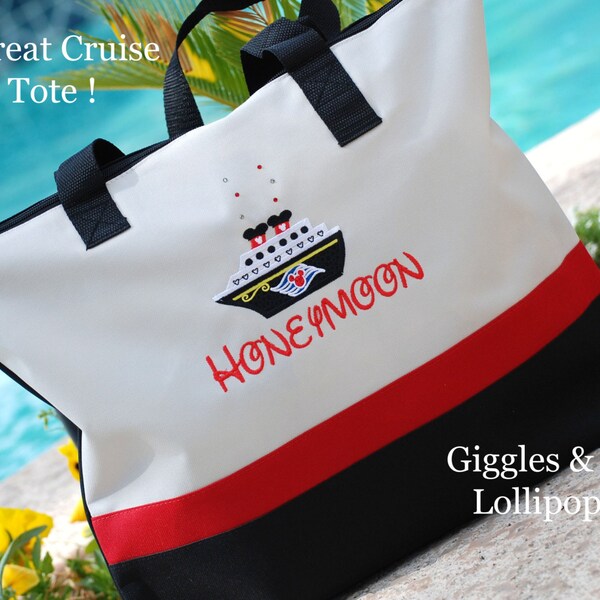 Personalized Disney cruise minnie mickey tote bag