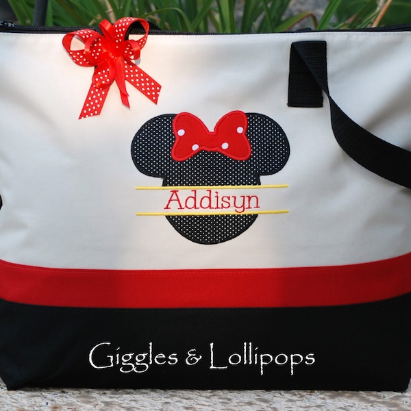 Personalized Disney cruise minnie mickey mouse  tote bag