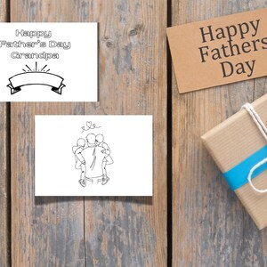 Carte imprimable| Carte pour grand-père | Carte à colorier imprimable| Impression et couleur bricolage pour enfants | Carte à colorier pour grand-père | Bricolage | Cadeau pour lui