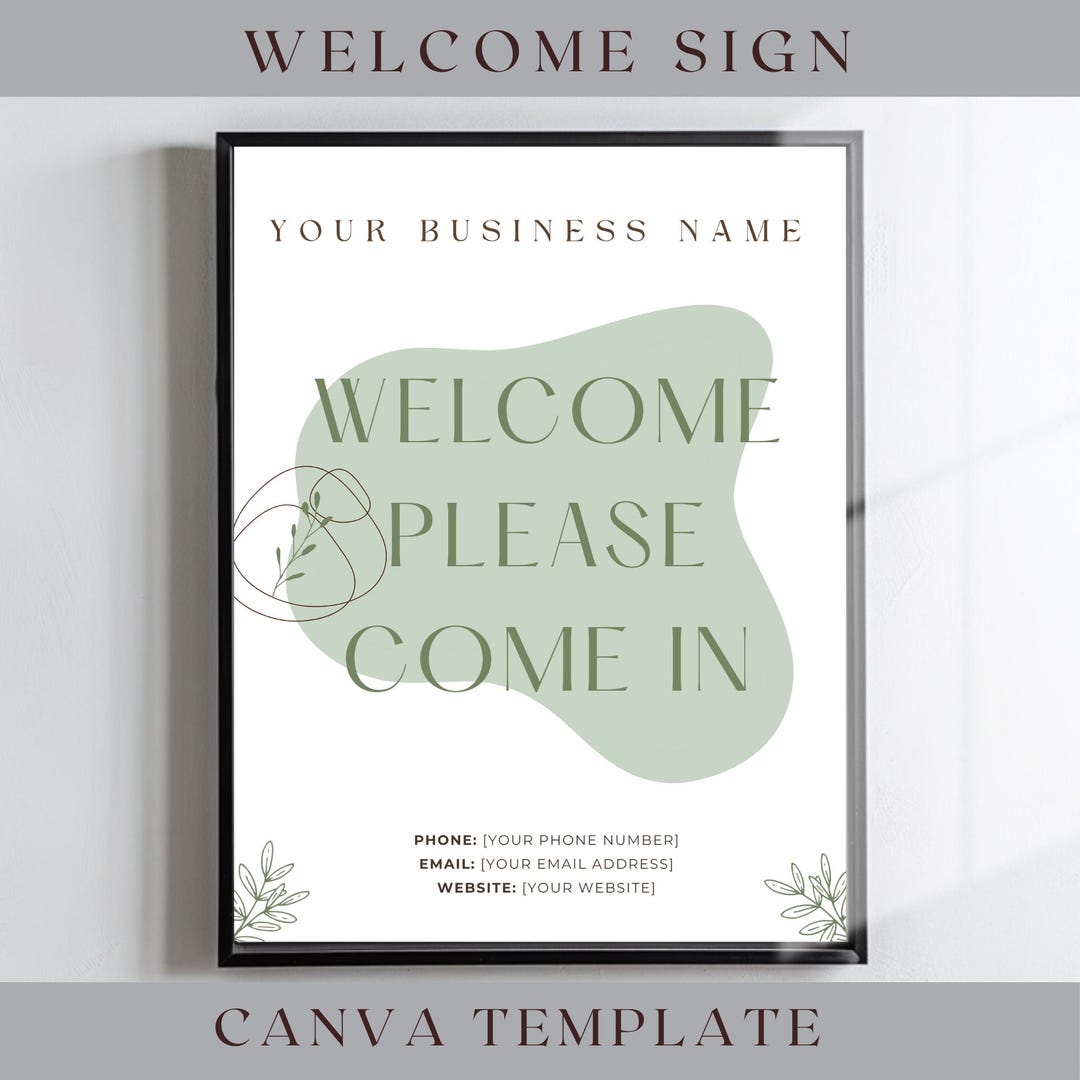 Boho Business Welcome Sign| Printable Sign for Office or Small Business ...