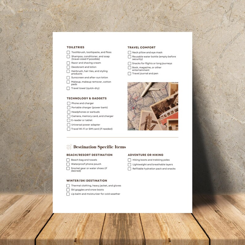 Printable Travel Checklist: Vacation Packing List (PDF Download) - Etsy