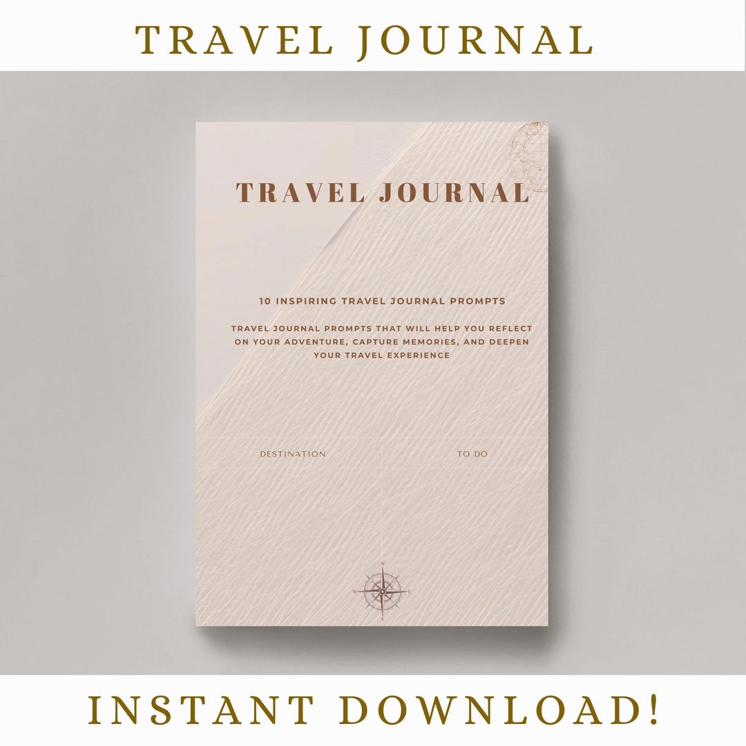 Printable Travel Journal: Minimalist Vacation Keepsake (PDF Download ...