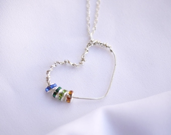 Handmade Heart Pendant Necklace- Birthstone Swarovski Crystals by I Heart This