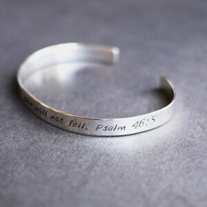 Sterling Silver Cuff Bracelet with Personalized Message or Affirmation Eucharisteo image 3