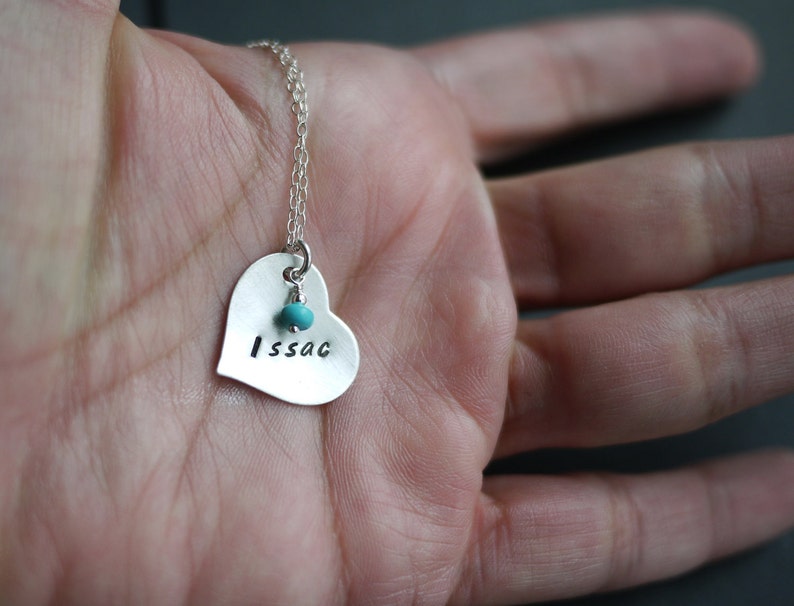 Silver Heart Necklace Custom Personalized Name Necklace by I Heart This image 3