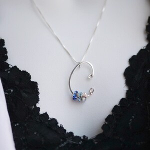 Handmade Personalized Letter C Initial Necklace with Birthstone crystals by I Heart This image 2