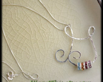 Grandmother's Grandchildren necklace- birthstone initial pendant necklace  by  I Heart This Jewelry