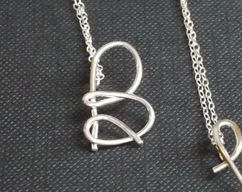 Sterling Silver Handmade Initial Pendant Necklaces - by I Heart This