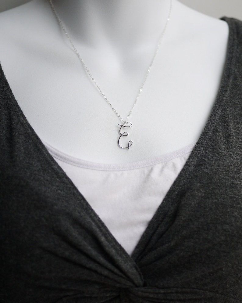 5 Bridesmaids Bridal Party Initial Necklaces Sterling Silver Etsy