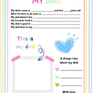 Father&#39;s Day Printable Sheet