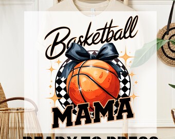 Basketball Mom Heat DTF, Basketball Mama DTF Transfer, Game Day Glitter Print (Ready to Press), Sport Mom Tee, T-shirt Transfer