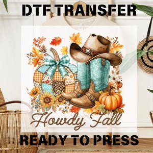 Howdy Fall Western Pumpkin DTF Transfers, Fall Cowhide Pumpkin Ready To Press, Girly Fall Pumpkin Dtf, Autumn Dtf, Bulk Dtf, Western Pumpkin