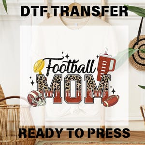 Football Mom Dtf Transfer, Retro Football Mama Ready to Press, Game Day Desing, Football Season Dtf Print,T-shirt Transfer,Bulk Dtf Transfer