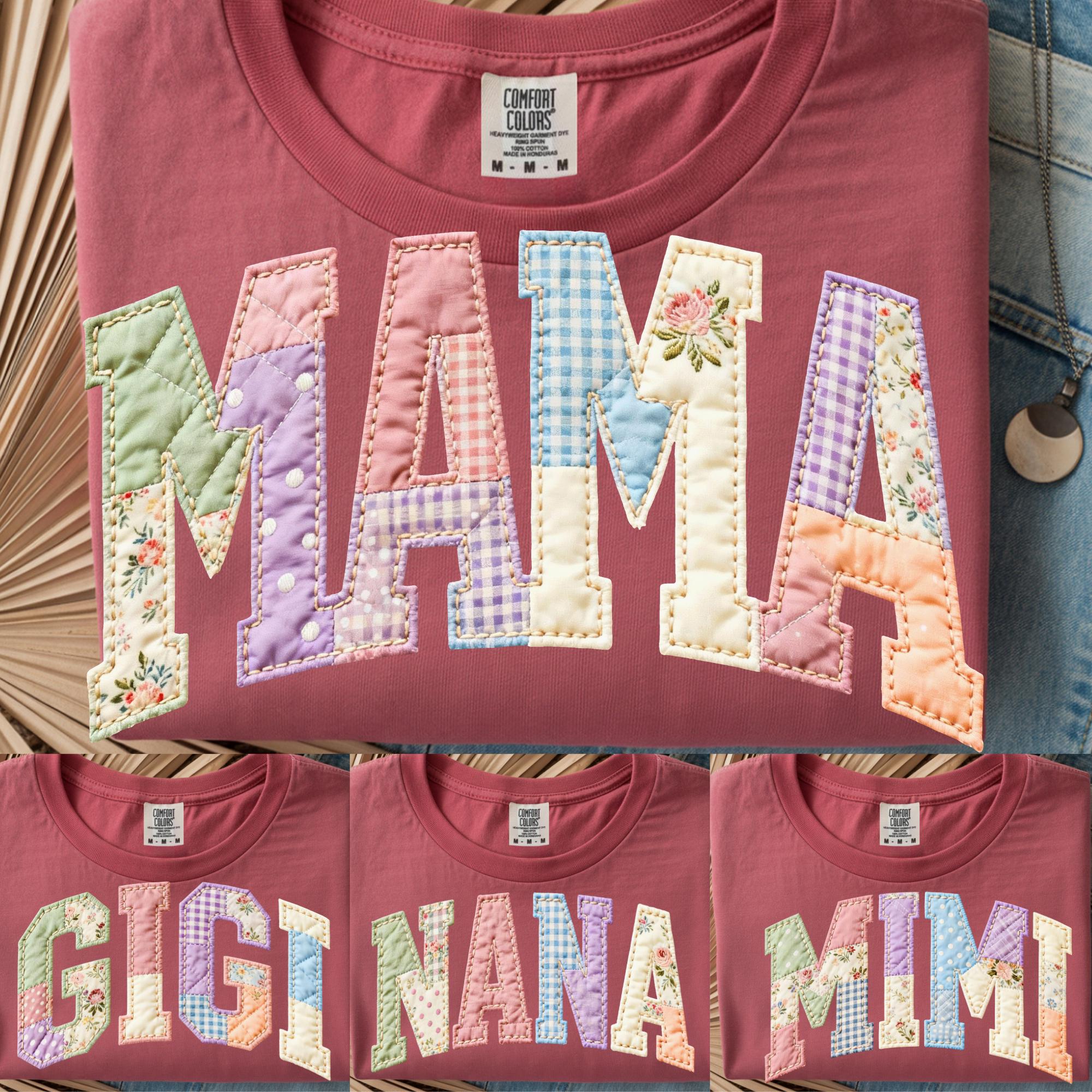 Patchwork Floral Mama DTF Transfer, Grandma Core Ready to Press - Etsy