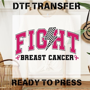 Breast Cancer Awareness DTF Transfer: Pink Ribbon Heat Transfer