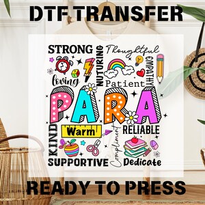 Para Appreciation Ready to Press, Retro Teacher Dtf Transfer, Back to School Dtf Print, First Day Of School Dtf, Kindergarten Teacher Desing