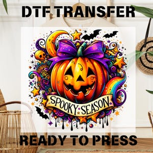 Retro Halloween Pumpkin Ready to Press, Spooky Season Dtf Transfers, Coquette Pumpkin Dtf, Autumn Heat Dtf, Direct to Film, Fall Pumpkin Dtf