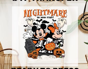 Disney Halloween Ready to Press, Halloween Mickey DTF Transfer, Funny Disney Halloween Dtf, Spooky Season Print, T-shirt Transfers, Bulk Dtf