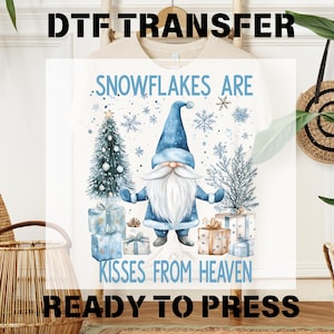 Snowflakes Are Kisses From Heaven Dtf, Chritsmas Gnome DTF Transfer, Merry Christmas Ready For Press, Funny Christmas Dtf,Christmas Tree Dtf