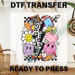 Retro Groovy Teacher DTF Transfer: Back To School Ready To Press