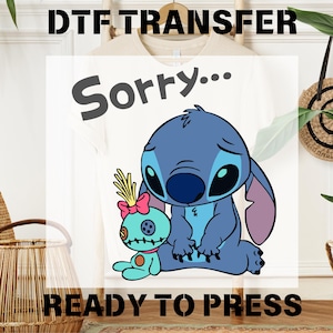 Disney Stitch Ready To Press, Stitch DTF Transfers, Dramatic Stitch Print, Disney Character Dtf, Family Trip Heat Transfer, Stitch Lover Dtf