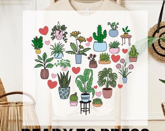 Spring Garden DTF Transfer: Plant Shirt Heat Press Design