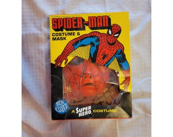 Vintage 1977 Ben Cooper Spider-Man Costume and Mask Marvel Comics Size Small 4-6
