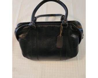 Vintage COACH Large Framed Pouch Tote Bag Purse 9998 USA EUC Black
