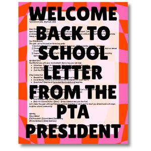 Welcome Back Letter Template PTA Editable Canva Flyer for School PTO President Teacher Appreciation First Day Newsletter Parent Involvement