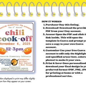 Chili Cook off Flyer Template Editable Fall Festival Fundraiser School Chili Cook off Flyer Template Editable Fall Festival Fundraiser School