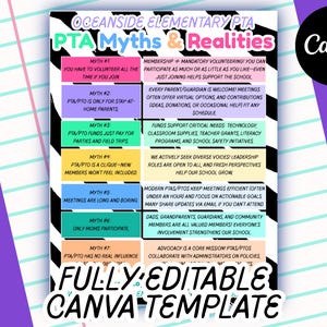 PTA PTO Membership Flyer Template School Fundraiser Canva Template Back to School Newsletter Parent Teacher Association Recruitment