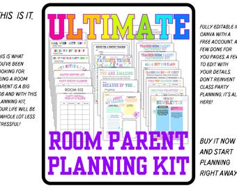 Ultimate Room Parent Planner Kit Canva Templates Classroom Forms Volunteer Packet Teacher Communication Organizer Printable Digital Download