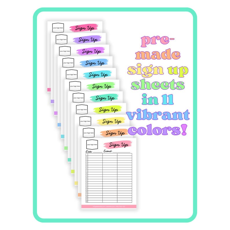 Editable Sign up Sheet Template for Events, PTA/PTO, Volunteers ...