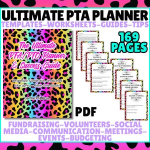 PTA PTO Planner: Meeting Agendas, Fundraiser & Volunteer Forms (169-Page Digital Download)