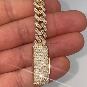 9mm VVS Moissanite Cuban Link Bracelet Solid Sterling Silver 925 All Sizes  Link Miami Chain For Men Singer Style Rap Hip Hop jewellery