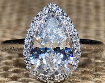 IGI Certified Diamond Ring Pear Diamond Vintage Ring Real Lab Grown Diamond Ring  Unique Engagement Ring Marquise Shape Band Ring Pear Ring.