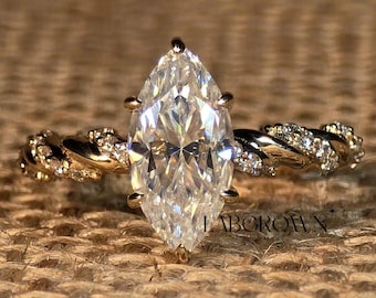 Marquise Diamond Infinity Twist Pave Engagement Anniversary Ring,Promise Ring Lab Created Diamond Engagement Ring,IGI Certified Diamond Ring