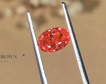 Diamante rosa fantasía cultivado en laboratorio de 1,00 a 5,00 quilates, diamante suelto para anillo de novia de mujer, regalo para diamantes, diamante ovalado de color único