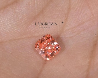 Diamante rosa de talla cojín, diamante rosa cultivado en laboratorio, diamante para joyería personalizada, regalo de cumpleaños o sorpresa para ella, certificado IGI