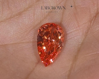Zafiro rosa cultivado en laboratorio, talla pera, de 1,00 a 5,00 CT. Ideal como regalo para ella. Diamante rosa intenso cultivado en laboratorio. Piedra suelta para regalo.