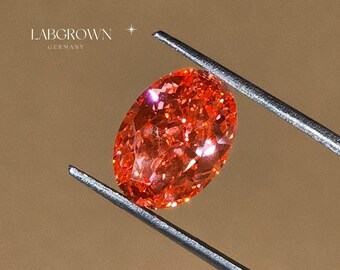 Diamante rosa ovalado cultivado en laboratorio, diamante suelto para anillo, diamante libre de conflictos, diamante de fantasía de color, corte ovalado, anillo de eternidad para ella