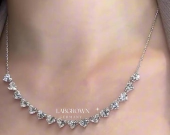 Heart Cut Diamond Necklace for Women,Lab Grown Necklace,Anniversary Gift for Her,Wedding & Bridal Pendant,Handmade Jewelry,Heart Cut Chocker