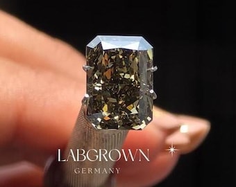 Amazing 8.35*11.60MM Radiant Cut Intense Brownish Yellow Loose Lab Grown ,Classic Cut Diamond Pendant And Jewelry For Her, 5.03Carat Diamond